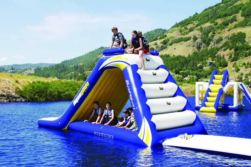 Aquaglide Free Fall Extreme inflatable water slide.